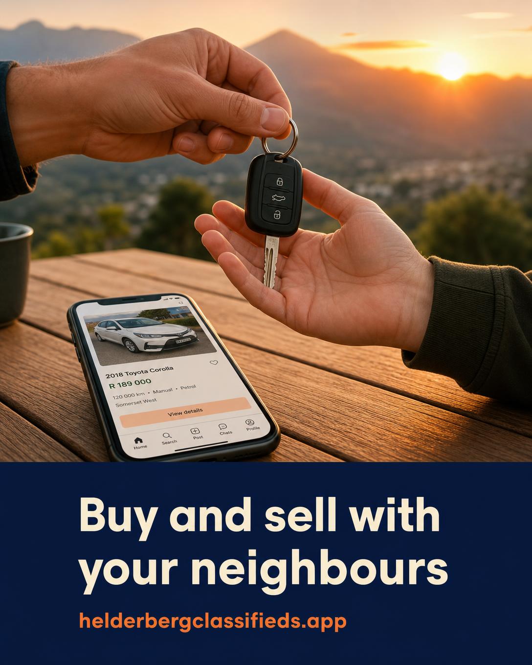 Buy and sell with your neighbours — portrait story ad